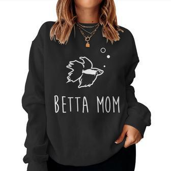 Betta Fish Betta Mom Funny Cute Pet Owner Gift V2 Women Crewneck Graphic Sweatshirt - Seseable