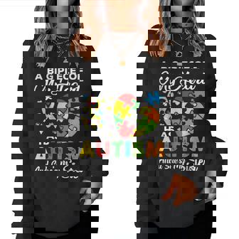 A Big Piece Of My Heart Has Autism And Shes My Sister Women Sweatshirt | Mazezy