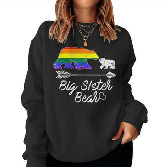 Big Sister Bear Lgbt T Rainbow Pride Gay Lesbian Sweatshirt | Mazezy