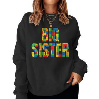 Big Sister Brick Master Builder Building Blocks Set Family Women Sweatshirt | Mazezy