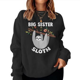 Big Sister Sloth Matching Family For MenWomen Women Crewneck Graphic Sweatshirt - Seseable