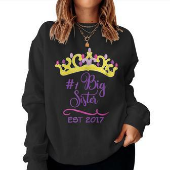 Big Sister Tiara Baby Announcement 2017 For Girls Women Sweatshirt | Mazezy