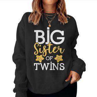 Big Sister Of Twins Siblings Pregnant Baby Shower Sweatshirt | Mazezy