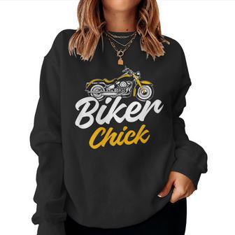 Biker Chick Cyclist Girls Motorcycle Rider Women Sweatshirt | Mazezy