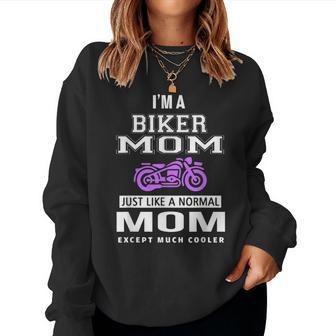 Biker Mom For Motorcycle And Chopper Rider Mother Women Sweatshirt | Mazezy