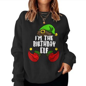 Birthday Elf Matching Family Group Christmas Party Pajama Women Sweatshirt | Mazezy