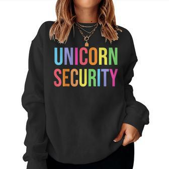 Birthday Girl Dad Mom Daughter Unicorn Security Women Sweatshirt | Mazezy