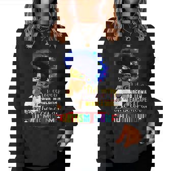Black Afro American Autism Awareness Mom Rainbow Sparkle Women Crewneck Graphic Sweatshirt - Thegiftio