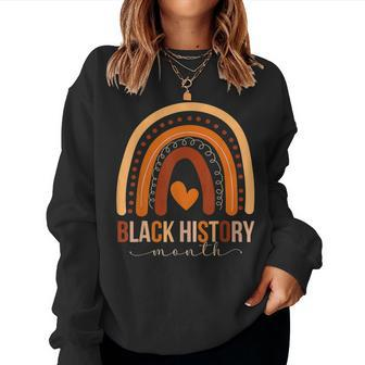 Black History Month Melanin Rainbow Skin Tones Black Girls Women Crewneck Graphic Sweatshirt - Seseable