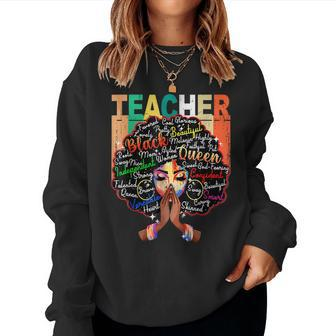 Black Teacher Educator Magic Africa Proud History Men Women V3 Women Crewneck Graphic Sweatshirt - Seseable