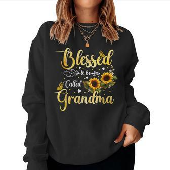 Blessed To Be Called Grandma Sunflower Butterfly Women Sweatshirt | Mazezy