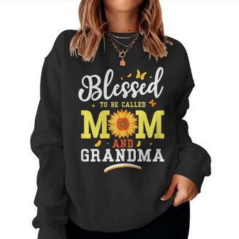 Womens Blessed To Be Called Mom Grandma Flower Women Sweatshirt | Mazezy