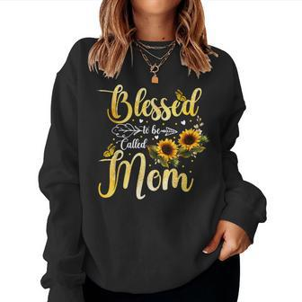 Blessed To Be Called Mom Sunflower Butterfly Women Sweatshirt | Mazezy