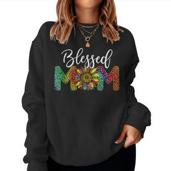 Blessed Mom Sunflower Leopard Mom Life Women Sweatshirt | Mazezy