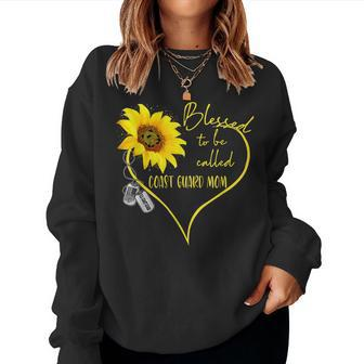 Blessed To Be Called Coast Guard Mom Gift For Coast Guard Women Crewneck Graphic Sweatshirt - Seseable