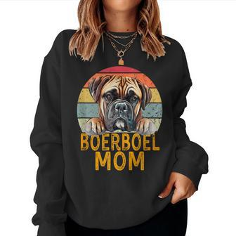 Boerboel Dog Mom Retro Sunset Style My Dogs Are My Cardio Women Sweatshirt | Mazezy