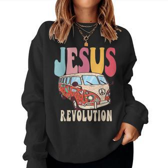 Boho Jesus Revolution Christian Faith Based Jesus Costume Women Sweatshirt | Mazezy