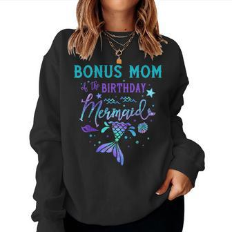 Bonus Mom Of The Birthday Mermaid Theme Party Squad Security Women Sweatshirt | Mazezy UK