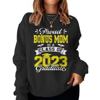 Bonus Mom Senior 2023 Proud Bonus Mom Of 2023 Graduate Women Crewneck Graphic Sweatshirt - Seseable
