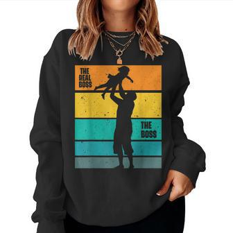 The Boss The Real Boss Father Daughter Matching Fathers Day Women Sweatshirt | Mazezy