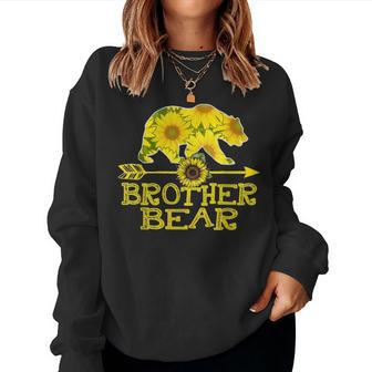 Brother Bear Sunflower Funny Mother Father Gifts V3 Women Crewneck Graphic Sweatshirt - Seseable