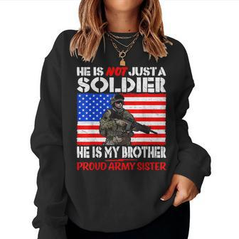 My Brother My Soldier Hero Proud Army Sister Military Family Women Sweatshirt | Mazezy