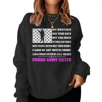 My Brother Has Your Back My Soldier Hero Proud Army Sister Sweatshirt | Mazezy