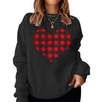 Buffalo Plaid Heart My Belongs To My Second Graders Teacher Women Crewneck Graphic Sweatshirt - Seseable