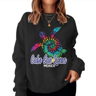 Cabo San Lucas Tie Dye Save Sea Turtles Hippy Tie Dye Women Sweatshirt | Mazezy