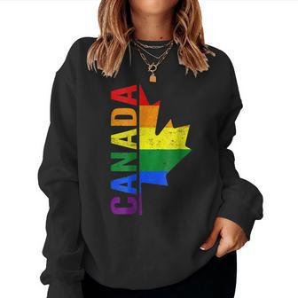 Canada Day Gay Half Canadian Flag Rainbow Lgbt T-Shirt Women Sweatshirt | Mazezy