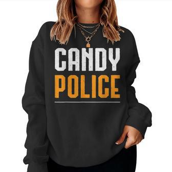 Candy Police T Halloween Costume Mom & Dad Women Crewneck Graphic Sweatshirt - Seseable