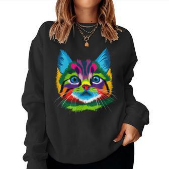 Cat Womens Graphic Mens Graphic Cute Cat Women Sweatshirt | Mazezy