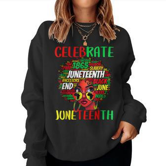 Celebrate Junenth 19 Afro Black History Melanin Women Kid Women Crewneck Graphic Sweatshirt - Seseable