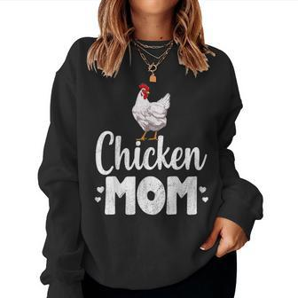 Chicken Mom Funny Country Farm Animal Farmer Gift Women Crewneck Graphic Sweatshirt - Seseable
