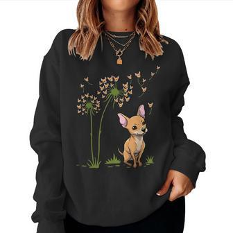 Chihuahua Mom Dandelion Chiwawa Dog Lover Women Sweatshirt | Mazezy