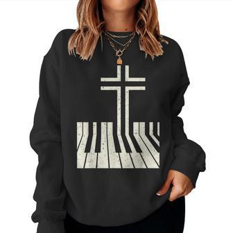 Christian Piano Player Piano Teacher Keyboard Women Sweatshirt | Mazezy