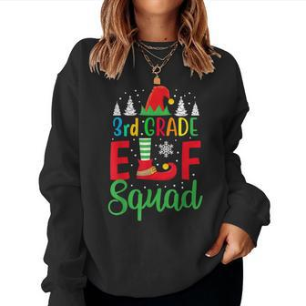 Christmas 3Rd Grade Pajama Kids Teacher 3Rd Grade Elf Squad Women Sweatshirt | Mazezy