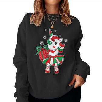 Christmas Unicorn Fun Girls Kids Snowflake Holiday Xmas Women Sweatshirt | Mazezy
