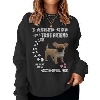 Chug Dog Lover Chihuahua Pug Dad Pugwawa Mom Cute Chug Women Sweatshirt | Mazezy
