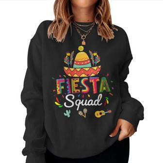 Cinco De Mayo Fiesta Squad Mexican Party Cinco De Mayo Gift For Womens Women Crewneck Graphic Sweatshirt - Thegiftio UK