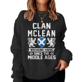 Clan Mclean Scottish Family Scotland Mothers Day Fathers Women Crewneck Graphic Sweatshirt - Seseable