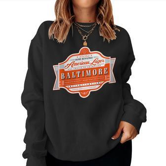 Classic Baltimore Beer Label - Charm City Pride Women Crewneck Graphic Sweatshirt - Thegiftio UK