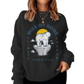 Climate Change Gifts Polar Bear Clothing Mother Earth Women Crewneck Graphic Sweatshirt - Seseable