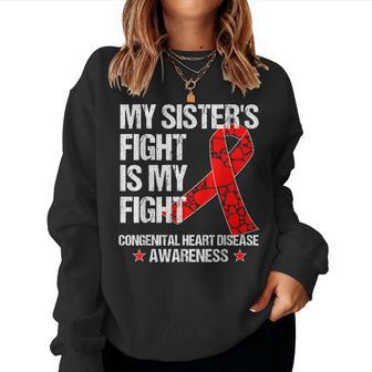 Congenital Heart Disease Awareness T Chd Sister Red Women Sweatshirt | Mazezy