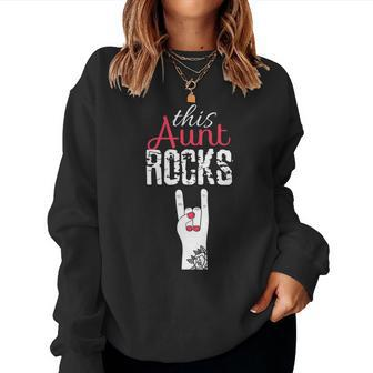 Cool Aunt Rocks Auntie Godmother Sister Women Sweatshirt | Mazezy