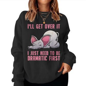 Cool Elephant For Women Men Drama Queen Zoo Elephant Lover Women Crewneck Graphic Sweatshirt - Seseable