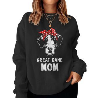 Womens Cool Great Dane Mom Shirt Dog Lovers For Women Sweatshirt | Mazezy