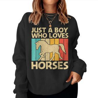 Cool Horse For Boys Kids Equestrian Horseback Riding Lover Women Sweatshirt | Mazezy