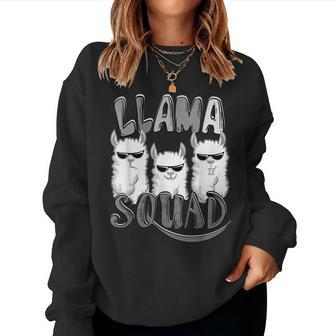 Cool Llama Squad Domesticated Alpaca Group Lover Women Sweatshirt | Mazezy