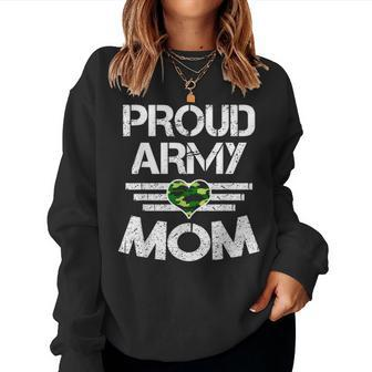 Cool Proud Army Mom Funny Mommies Military Camouflage Gift 3274 Women Crewneck Graphic Sweatshirt - Seseable